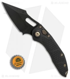 Microtech Stitch Automatic Knife Black (3.75" Black DLC) -Microtech Shop Microtech Stitch black apocalyptic DLC BHQ 71364 er size