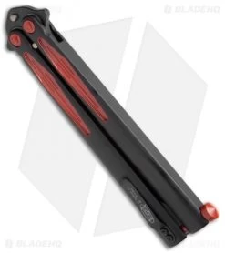 Microtech Tachyon III Balisong Butterfly Knife (4.5" Black/Red) 173-1BW -Microtech Shop Microtech Tachyon III Balisong Butterfly Black Red 173 1BW BHQ 68860 jr side