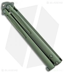 Microtech Shop -Microtech Shop Microtech Tachyon III Balisong Butterfly OD Green Serraded Top Swedge OD 173 1GR BHQ 77872 jr spine