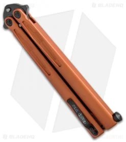Microtech Tachyon III Balisong Butterfly Orange (4.5" Black) 173-1DLCOR -Microtech Shop Microtech Tachyon III Balisong Butterfly Orange Black 173 1DLCOR BHQ 52646 jr side