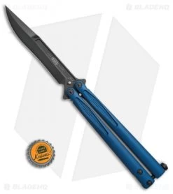 Microtech Tachyon III Balisong Butterfly Knife Blue (4.5" Black) 173-1DLCBL 9 Microtech Tachyon III Balisong Butterfly Knife Blue (4.5" Black) 173-1DLCBL -Microtech Shop Microtech Tachyon III blue black 173 1DLCBL BHQ 71037 er size
