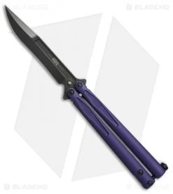 Microtech Tachyon III Balisong Butterfly Knife Purple (4.5" Black) 173-1DLCPU