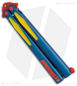 Microtech Tachyon III Balisong Butterfly Super (4.5" Red/Blue/Yellow) 173-13SM -Microtech Shop Microtech Tachyon III super red blue yellow 173 1SM BHQ 68511 er side