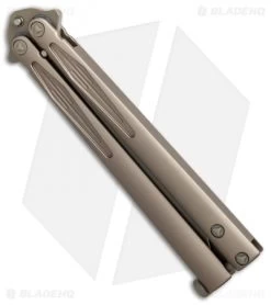 Microtech Tachyon III Balisong Butterfly Knife Tan (4.5" Tan) 173-1TN -Microtech Shop Microtech Tachyon III tan tan BHQ 75887 er spine