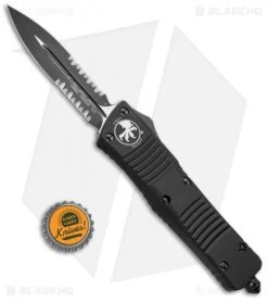 Microtech Tactical Combat Troodon OTF Dagger Knife (3.8" Black Serr) 142-2T -Microtech Shop Microtech Tactical Combat Troodon OTF Dagger Knife 3.8in Black Serr 142 2T BHQ 5297 LS Bottlecap