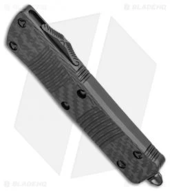 Microtech Signature Series Troodon D/E OTF Automatic CF (3" Black DLC) -Microtech Shop Microtech Troodon D E OTF Automatic Carbon Fiber 3 Black DLC 138 1DLCTCFS BHQ 117008 LS Spine