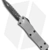 Microtech Troodon D/E OTF Automatic Knife Gray Titanium (3" Black Full Serr)