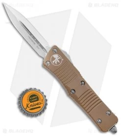 Microtech Troodon D/E OTF Automatic Knife Tan (3" Satin) 138-4TA -Microtech Shop Microtech Troodon DE OTF Auto Tan Satin 138 4TA BHQ 97897 jr bottlecap