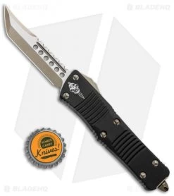 Microtech Signature Series Troodon Hellhound Tanto OTF Knife Black Al (3" Brnz.) -Microtech Shop Microtech Troodon Hellhound Tanto Black Aluminum Bronzed 619 13 BHQ 95157 jr bottlecap