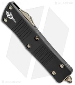 Microtech Signature Series Troodon Hellhound Tanto OTF Knife Black Al (3" Brnz.) -Microtech Shop Microtech Troodon Hellhound Tanto Black Aluminum Bronzed 619 13 BHQ 95157 jr spine