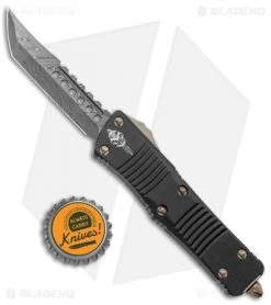 Microtech Troodon Hellhound Tanto OTF Knife Black Aluminum (3" Damascus) -Microtech Shop Microtech Troodon Hellhound Tanto OTF Black Aluminum Damascus 619 16 BHQ 99287 jr bottlecap