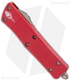 Microtech Signature Series Troodon Hellhound Tanto OTF Knife Red (3" Brnz) -Microtech Shop Microtech Troodon Hellhound Tanto OTF Red Bronzed 619 13RD BHQ 103571 jr spine