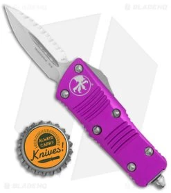 Microtech Troodon Mini D/E CA Legal OTF Auto Violet (1.9" Satin Serr) 238-6 VI -Microtech Shop Microtech Troodon Mini DE CA Legal OTF Auto Violet Satin Serr BHQ 144026 jr bottlecap