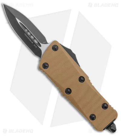 Microtech Troodon Mini Dagger CA Legal OTF Auto Knife SS Tan G-10 (1.9" Black) 3 Microtech Troodon Mini Dagger CA Legal OTF Auto Knife SS Tan G-10 (1.9" Black)