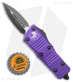 Microtech Troodon Mini D/E OTF Automatic Knife Purple Aluminum (1.9" Black) -Microtech Shop Microtech Troodon Mini DE OTF Auto Purple Aluminum Black BHQ 175352 jr bottlecap