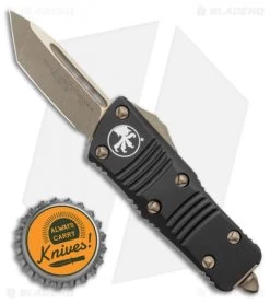 Microtech Troodon Mini T/E CA Legal OTF Auto Black (1.9" Bronze AP) 240-13AP -Microtech Shop Microtech Troodon Mini T E CA Legal OTF Auto Black 1.9 Bronze AP 240 13AP BHQ 117011 LS Bottlecap