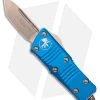 Microtech Troodon Mini T/E CA Legal OTF Auto Blue (1.9" Bronzed Stonewash) -Microtech Shop Microtech Troodon Mini TE CA Legal OTF Auto Blue Bronzed SW BHQ 180395 jr
