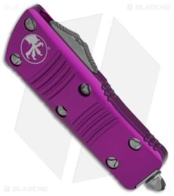 Microtech Troodon Mini T/E CA Legal OTF Auto Knife Violet (1.9" SW) 240-10 VI -Microtech Shop Microtech Troodon Mini TE CA Legal OTF Automatic Knife Violet 1in SW BHQ 146358 td spine