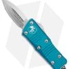 Microtech Troodon Mini D/E CA Legal OTF Auto Knife Turquoise (1.9" Stonewash) -Microtech Shop Microtech Troodon Mini Troodon DE AK Turquoise 1in SW BHQ 174568 td