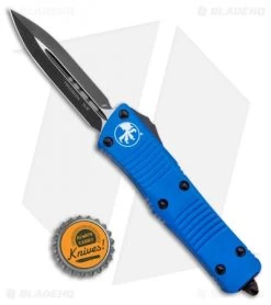Microtech Troodon D/E OTF Automatic Knife Blue (3" Black) 138-1BL -Microtech Shop Microtech Troodon OTF Auto Blue Dagger 138 1BL BHQ 12921 ns bottlecap