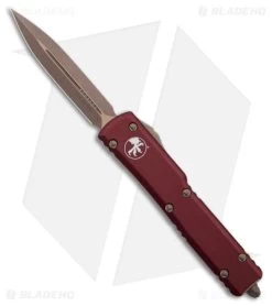Microtech UTX-70 D/E OTF Automatic Knife Merlot (2.4" Bronze Apocalyptic)