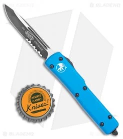 Microtech UTX-70 S/E OTF Automatic Knife Blue (2.4" Black Serr) 148-2 BL 9 Microtech UTX-70 S/E OTF Automatic Knife Blue (2.4" Black Serr) 148-2 BL -Microtech Shop Microtech UTX 70 DE OTF Auto Blue Black Serr 148 2BL BHQ 98349 jr bottlecap