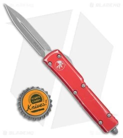 Microtech UTX-70 D/E OTF Automatic Knife Distressed Red Alum (2.4" Apocalyptic) -Microtech Shop Microtech UTX 70 DE OTF Auto Distressed Red Apocalyptic BHQ 178797 jr bottlecap