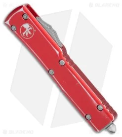 Microtech UTX-70 D/E OTF Automatic Knife Distressed Red Alum (2.4" Apocalyptic) -Microtech Shop Microtech UTX 70 DE OTF Auto Distressed Red Apocalyptic BHQ 178797 jr spine