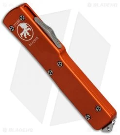Microtech UTX-70 D/E OTF Automatic Knife Orange (2.4" Satin) 147-4OR -Microtech Shop Microtech UTX 70 Orange Satin 147 4OR BHQ 49731 jr spine