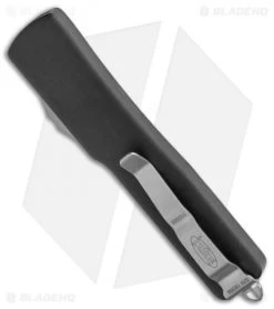 Microtech UTX-70 Tanto Automatic OTF Knife Black (2.4" Stonewash) 149-10 -Microtech Shop Microtech UTX 70 Tanto Automatic OTF Knife 2.4 Stonewash 149 10 BHQ 6257 LS Side