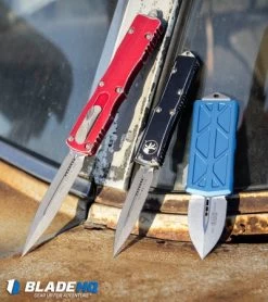 Microtech Exocet Dagger CA Legal OTF Automatic Knife Blue (1.9" Stonewash) -Microtech Shop Microtech UTX 85 D E OTF Automatic Knife Distressed Apocalyptic 232 10DBK BHQ 110883 kp car web