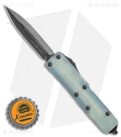 Microtech Signature Series UTX-85 D/E OTF Auto Knife G-10 Jade (3.1" DLC) -Microtech Shop Microtech UTX 85 D E OTF Automatic Knife Natural G 10 Jade 3.125in DLC 232 1DLCTGTJGS BHQ 115736 LS Bottlecap