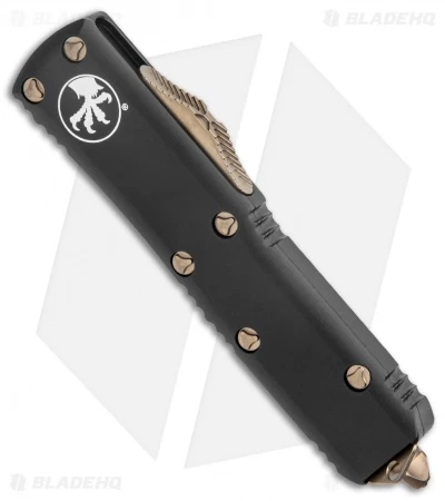 Microtech UTX-85 Dagger D/E OTF Automatic Knife Black (3.1" Bronze Full Serr) 4 Microtech UTX-85 Dagger D/E OTF Automatic Knife Black (3.1" Bronze Full Serr) - Image 2