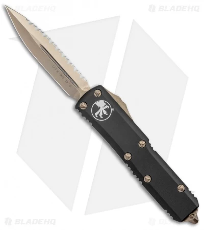 Microtech UTX-85 Dagger D/E OTF Automatic Knife Black (3.1" Bronze Full Serr) 3 Microtech UTX-85 Dagger D/E OTF Automatic Knife Black (3.1" Bronze Full Serr)