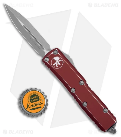 Microtech UTX-85 D/E OTF Automatic Knife Distressed Merlot (3.1" Apocalyptic) 6 Microtech UTX-85 D/E OTF Automatic Knife Distressed Merlot (3.1" Apocalyptic) - Image 4