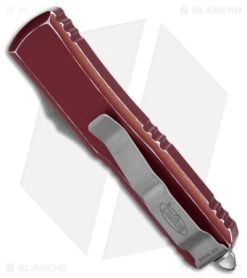 Microtech UTX-85 D/E OTF Automatic Knife Distressed Merlot (3.1" Apocalyptic) 8 Microtech UTX-85 D/E OTF Automatic Knife Distressed Merlot (3.1" Apocalyptic) -Microtech Shop Microtech UTX 85 DE OTF Auto Distressed Merlot Apocalyptic BHQ 178792 jr side