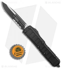 Microtech UTX-85 II T/E Signature Series DP OTF Knife Black (3" Black Serr) -Microtech Shop Microtech UTX 85 II DE OTF Auto Black Black Serr BHQ 139153 jr bottlecap