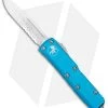 Microtech UTX-85 S/E OTF Automatic Knife Turquoise (3.125" Satin Serr) -Microtech Shop Microtech UTX 85 SE OTF Auto Turquoise Satin Serr 231 5TQ BHQ 98793 jr