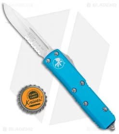 Microtech UTX-85 S/E OTF Automatic Knife Turquoise (3.125" Satin Serr) 9 Microtech UTX-85 S/E OTF Automatic Knife Turquoise (3.125" Satin Serr) -Microtech Shop Microtech UTX 85 SE OTF Auto Turquoise Satin Serr 231 5TQ BHQ 98793 jr bottlecap
