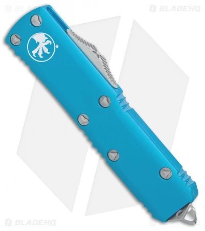 Microtech UTX-85 S/E OTF Automatic Knife Turquoise (3.125" Satin Serr) 4 Microtech UTX-85 S/E OTF Automatic Knife Turquoise (3.125" Satin Serr) - Image 2