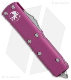 Microtech UTX-85 S/E OTF Automatic Knife Violet (3.125" Stonewash) 231-10VI -Microtech Shop Microtech UTX 85 SE Violet stonewash BHQ 74304 er spine 2