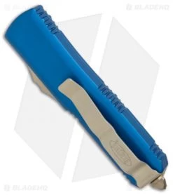 Microtech UTX-85 S/E OTF Automatic Knife Blue (3.125" Bronze) 231-13BL -Microtech Shop Microtech UTX 85 SE blue bronze 231 13BL BHQ 69040 er side