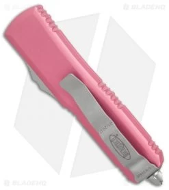 Microtech UTX-85 S/E OTF Automatic Knife Pink (3.125" Stonewash) 231-10 PK -Microtech Shop Microtech UTX 85 SE pink SW BHQ 52600 er side