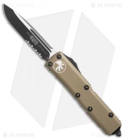 Microtech UTX-85 S/E OTF Automatic Knife Tan (3.125" Black Serr) 231-2TA