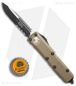 Microtech UTX-85 S/E OTF Automatic Knife Tan (3.125" Black Serr) 231-2TA -Microtech Shop Microtech UTX 85 SE tan black serr 231 2TA BHQ 69050 er size