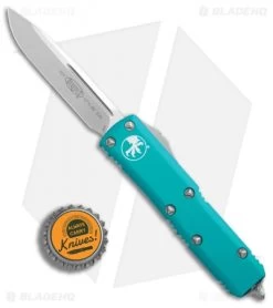 Microtech UTX-85 S/E OTF Automatic Knife Turquoise (3.125" Satin) 231-4TQ -Microtech Shop Microtech UTX 85 SE turquoise satin BHQ 74302 er bottlecap