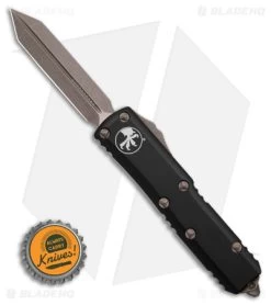 Microtech UTX-85 Spartan OTF Automatic Knife Black (3.1" Bronze Apocalyptic) -Microtech Shop Microtech UTX 85 Spartan OTF AK Black 3in Bronze Apocalyptic BHQ 175684 td size