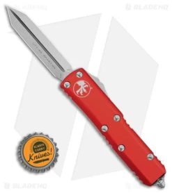 Microtech UTX-85 Spartan OTF Automatic Knife Red (3.1" Stonewash) -Microtech Shop Microtech UTX 85 Spartan OTF AK Red 3in SW BHQ 174869 td size
