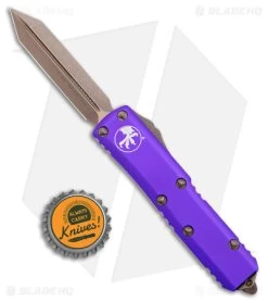 Microtech UTX-85 Spartan OTF Automatic Knife Purple (3.1" Bronze Apocalyptic) -Microtech Shop Microtech UTX 85 Spartan OTF Auto Purple Bronze Apocalyptic BHQ 176098 jr bottlecap
