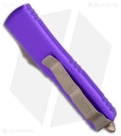 Microtech UTX-85 Spartan OTF Automatic Knife Purple (3.1" Bronze Apocalyptic) -Microtech Shop Microtech UTX 85 Spartan OTF Auto Purple Bronze Apocalyptic BHQ 176098 jr side
